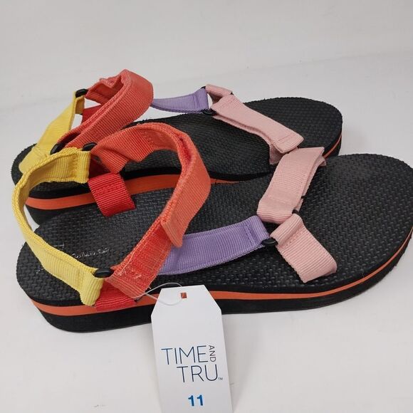 MultiColored Wide Sandal with Velcro. Size 11 and 12 - Picture 9 of 10